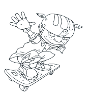 A coloring page of rocket power